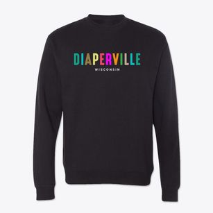 Diaperville Wisconsin Color Pop Crewneck Sweatshirt