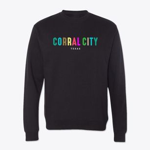 Corral City Texas Color Pop Crewneck Sweatshirt