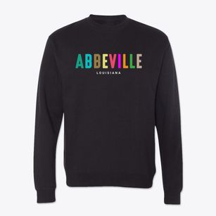 Abbeville Louisiana Color Pop Crewneck Sweatshirt