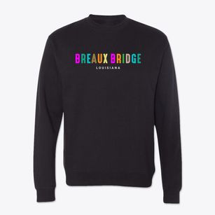 Breaux Bridge Louisiana Color Pop Crewneck Sweatshirt