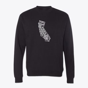  California Flower Art Crewneck Sweatshirt