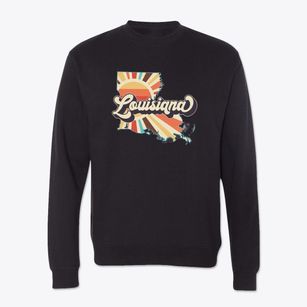  Louisiana Retro Art Crewneck Sweatshirt