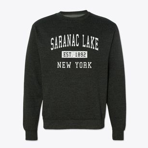 Saranac Lake New York Classic Established Crewneck Sweatshirt