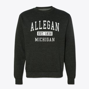 Allegan Michigan Classic Established Crewneck Sweatshirt