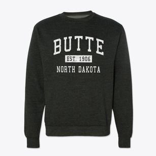 Butte North Dakota Classic Established Crewneck Sweatshirt