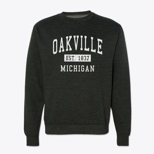 Oakville Michigan Classic Established Crewneck Sweatshirt