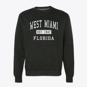 West Miami Florida Classic Established Crewneck Sweatshirt