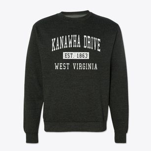 Kanawha Drive West Virginia Classic Established Crewneck Sweatshirt
