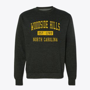 Woodside Hills North Carolina Classic Established Crewneck Sweatshirt