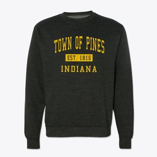 Town Of Pines Indiana Classic Established Crewneck Sweatshirt
