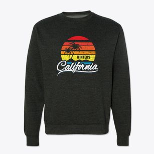 Winters California Palm Tree Sunset Crewneck Sweatshirt