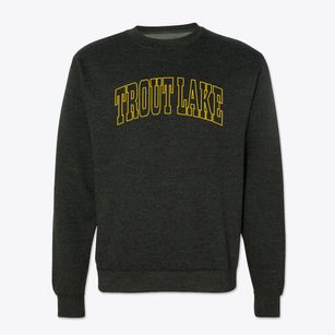 Trout Lake Washington Trendy Block Crewneck Sweatshirt