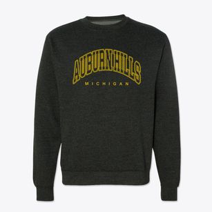 Auburn Hills Michigan Inline Crewneck Sweatshirt
