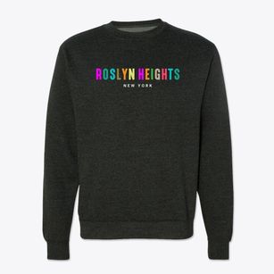 Roslyn Heights New York Color Pop Crewneck Sweatshirt