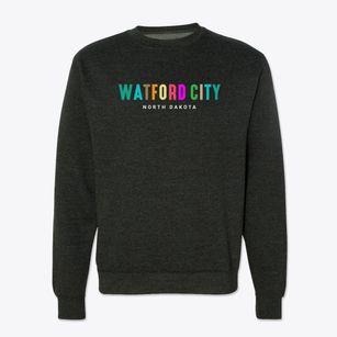 Watford City North Dakota Color Pop Crewneck Sweatshirt
