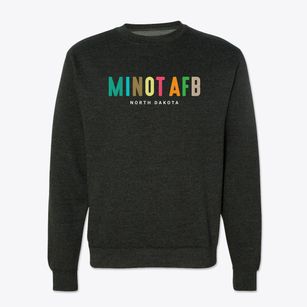 Minot Afb North Dakota Color Pop Crewneck Sweatshirt