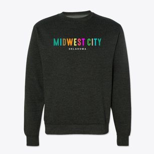 Midwest City Oklahoma Color Pop Crewneck Sweatshirt