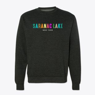 Saranac Lake New York Color Pop Crewneck Sweatshirt