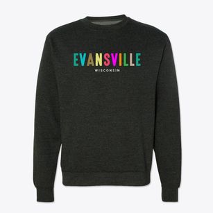 Evansville Wisconsin Color Pop Crewneck Sweatshirt