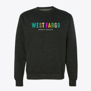 West Fargo North Dakota Color Pop Crewneck Sweatshirt