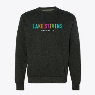 Lake Stevens Washington Color Pop Crewneck Sweatshirt