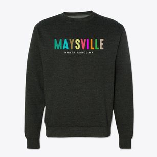 Maysville North Carolina Color Pop Crewneck Sweatshirt