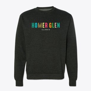 Homer Glen Illinois Color Pop Crewneck Sweatshirt