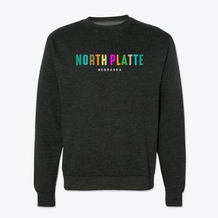 North Platte Nebraska Color Pop Crewneck Sweatshirt