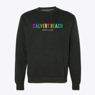 Calvert Beach Maryland Color Pop Crewneck Sweatshirt