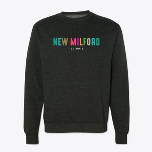 New Milford Illinois Color Pop Crewneck Sweatshirt