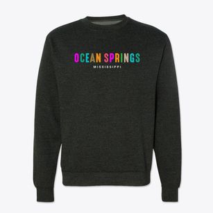 Ocean Springs Mississippi Color Pop Crewneck Sweatshirt