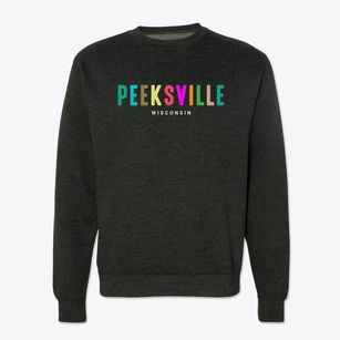 Peeksville Wisconsin Color Pop Crewneck Sweatshirt