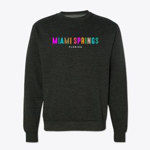 Miami Springs Florida Color Pop Crewneck Sweatshirt