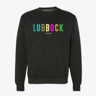 Lubbock Texas Color Pop Crewneck Sweatshirt