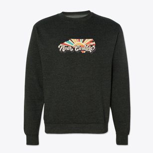  North Carolina Retro Art Crewneck Sweatshirt