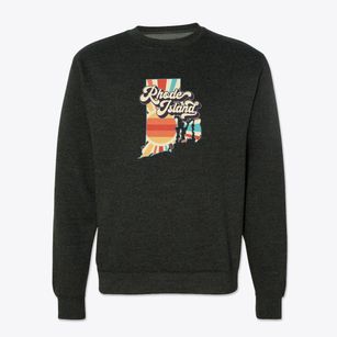  Rhode Island Retro Art Crewneck Sweatshirt