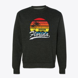 Hudson Florida Palm Tree Sunset Crewneck Sweatshirt