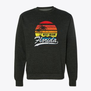 West Miami Florida Palm Tree Sunset Crewneck Sweatshirt