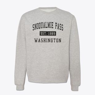 Snoqualmie Pass Washington Classic Established Crewneck Sweatshirt