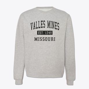 Valles Mines Missouri Classic Established Crewneck Sweatshirt