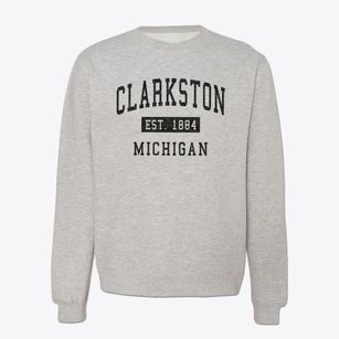 Clarkston Michigan Classic Established Crewneck Sweatshirt