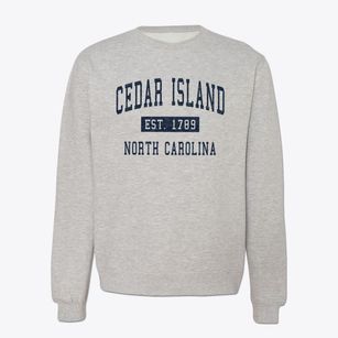 Cedar Island North Carolina Classic Established Crewneck Sweatshirt