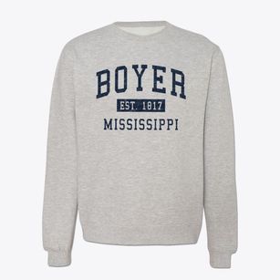 Boyer Mississippi Classic Established Crewneck Sweatshirt