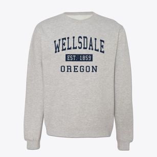 Wellsdale Oregon Classic Established Crewneck Sweatshirt