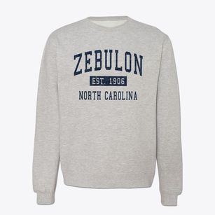 Zebulon North Carolina Classic Established Crewneck Sweatshirt