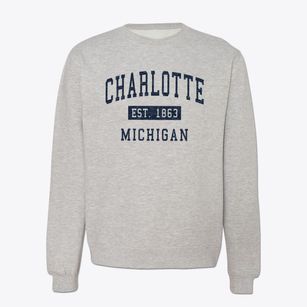Charlotte Michigan Classic Established Crewneck Sweatshirt