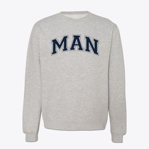 Man High School Varsity Arch Crewneck Sweatshirt