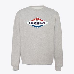 Saranac Lake New York Diamond Star Crewneck Sweatshirt