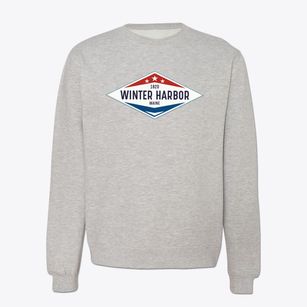 Winter Harbor Maine Diamond Star Crewneck Sweatshirt