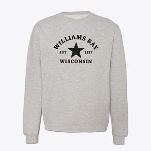 Williams Bay Wisconsin Star Crewneck Sweatshirt